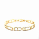 Pave paperclip link bracelet