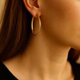Classic Gold-Tone Hoop Earrings (Large)