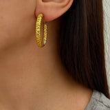 Textured Gold Hoop Earrings