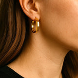 Flat-Edge Hoop Earrings