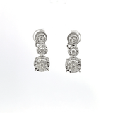 18k White Gold Elegant Diamond Drop Earrings