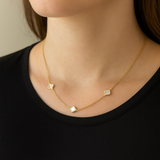 14K Gold Mother of Pearl Clover Necklace