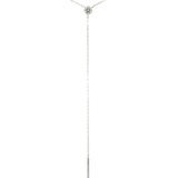 14K White Gold Diamond Drop Necklace
