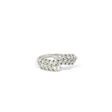 18k White Gold Elegant Diamond Leaf Design Ring