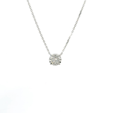 18K White Gold Cluster Diamond Pendant Necklace