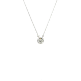 14K White Gold Solitaire Diamond Pendant