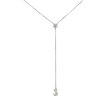 14K White Gold Diamond Drop Necklace